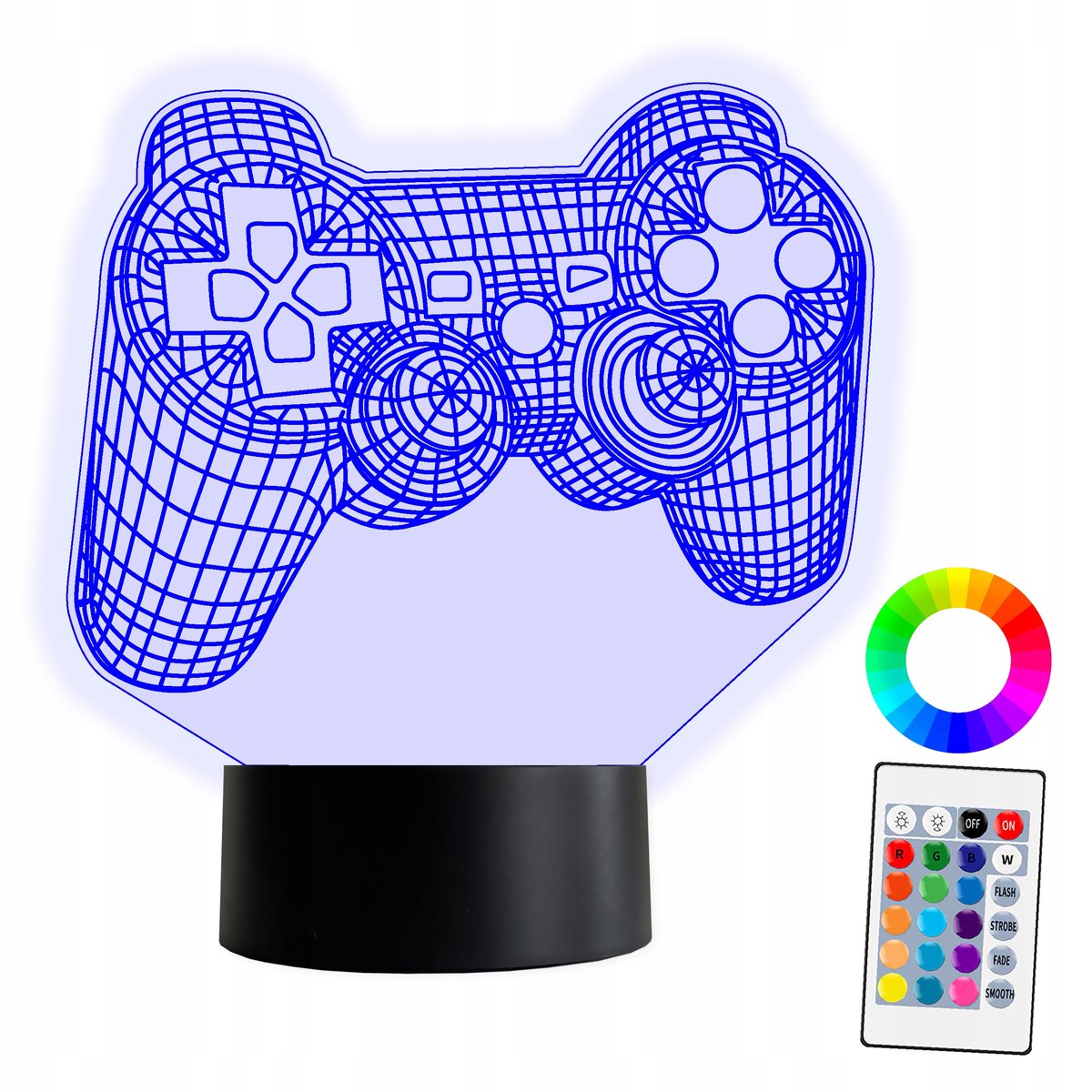 Zdjęcia - Żyrandol / lampa Pilot XL Lampka LED 3D Konsola Pad PS4 PS5 16 kolorów + 