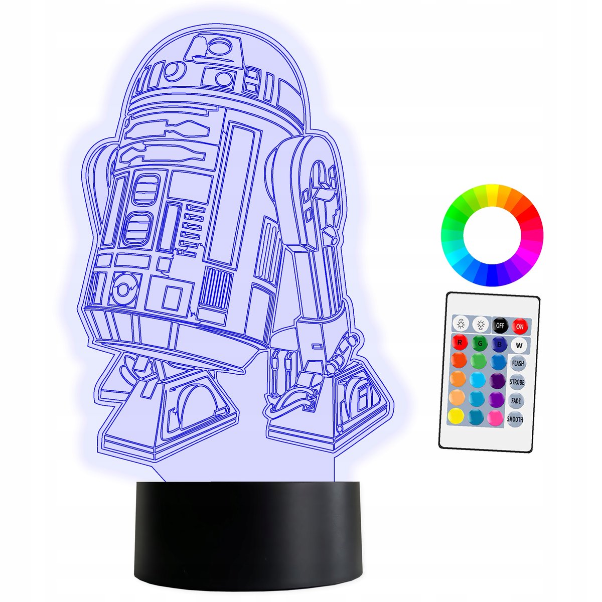 Фото - Люстра / світильник Pilot XL Lampka LED 3D Star Wars R2-D2 +  16 kolorów 