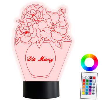 XL LAMPKA NOCNA LED 3D Dzień Matki Prezent Kwiaty 16 kolorów + Pilot IMIĘ Grawer - inna (Inny)