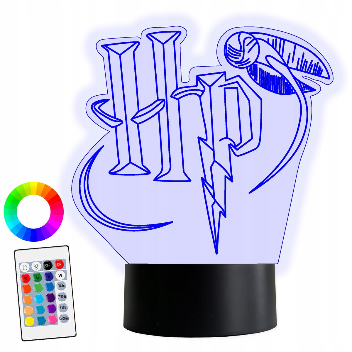 Фото - Люстра / світильник Potter XL Lampka Nocna LED 3D Harry  16 kolorów + Pilot 