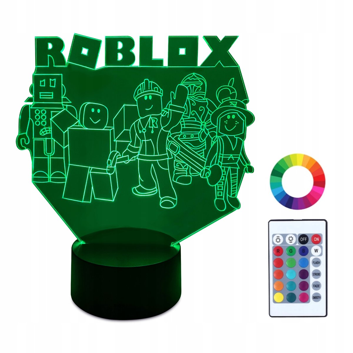 Zdjęcia - Żyrandol / lampa Roblox XL Lampka Nocna LED 3D  16 kolorów + Pilot IMIĘ Grawer 