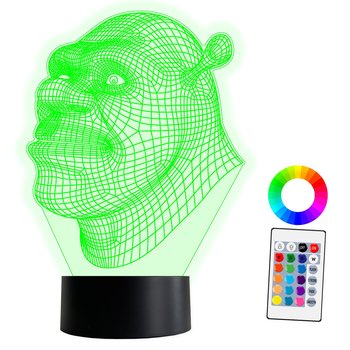 XL LAMPKA NOCNA LED 3D Shrek 16 kolorów + Pilot IMIĘ Grawer - inna (Inny)
