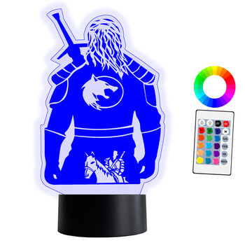 XL LAMPKA NOCNA LED 3D Wiedźmin Geralt 16 kolorów + Pilot IMIĘ Grawer - Inny producent