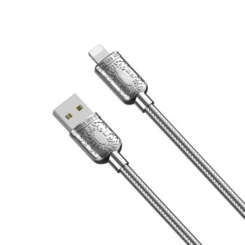XO Kabel NB216 USB - Lightning 1,0 m 2,4A, srebrny - XO