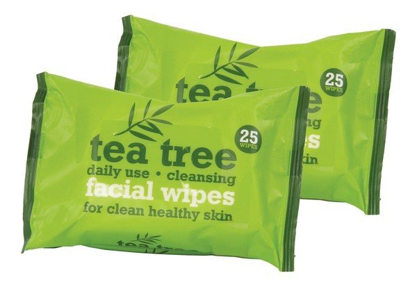 Фото - Засіб для очищення обличчя і тіла Xpel, Tea Tree, odświeżające chusteczki do twarzy, 2x25 szt.