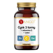 Yango Cynk 3 formy + witamina C + selen suplement diety 90 kapsułek Yango