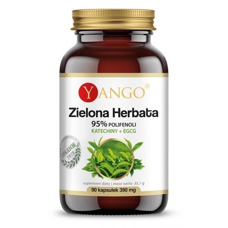 Фото - Вітаміни й мінерали Yango Suplement diety,  Zielona Herbata 95 polifenoli 90 kapsułek 