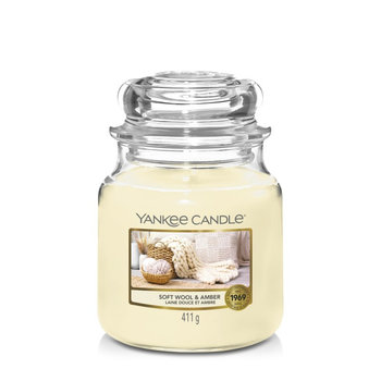 Yankee Candle Soft Wool & Amber Średnia świeca zapachowa 411g - Yankee Candle