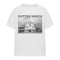Yellowstone T-Shirt Unisex Dla Dorosłych Dutton Barn (S (52-55 Cm) / Ciepły Biały)