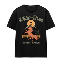 Yellowstone T-Shirt Unisex Dla Dorosłych Wild & Free (S (52-55 Cm) / Czarny)