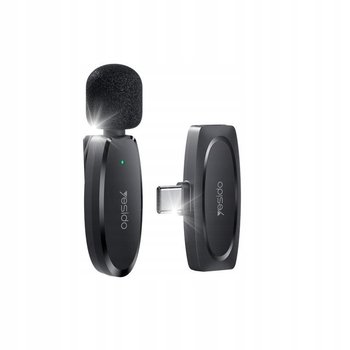 Yesido Mikrofon MEMS na Klipsie KR11 Type-C, Wireless 2.4GHz, BLACK / CZARN - Inny producent