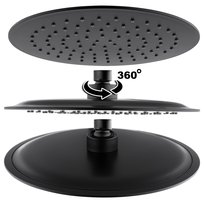 Yoka Home deszczownica prysznicowa 25 cm SLIM czarna okrągła natrysk