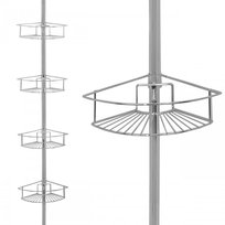 Yoka Home Półka Teleskopowa SCOPIC-XL: Chromowana, 4 poziomy, montaż rozporowy 256–276 cm