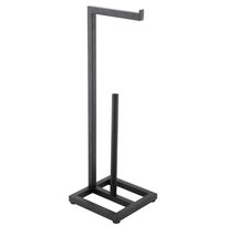 Yoka Home stojak na papier toaletowy TRAPA czarny mat loft uchwyt WC na 4 rolki