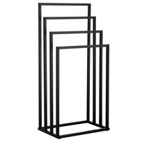 Yoka Home Stojak na ręczniki LONIA: czarny matowy wieszak łazienkowy loft