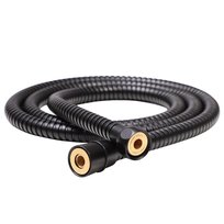 Yoka Home Wąż prysznicowy TOBI: Czarny mat, pleciony z systemem Anti-Twist