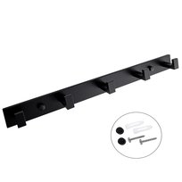 Yoka Home wieszak ścienny TENILO czarny mat 5 haczyków aluminium