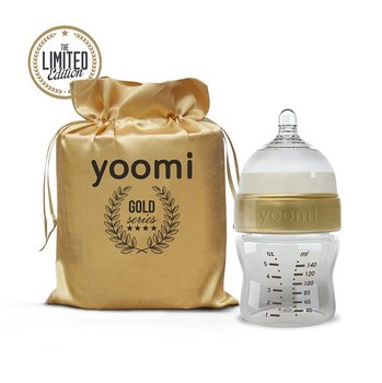 Yoomi, Gold&Black, Butelka antykolkowa, Złoty, 140 ml