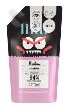 Yope, Naturalne mydło do rąk dla dzieci, Kokos i Mięta, 400 ml - Yope