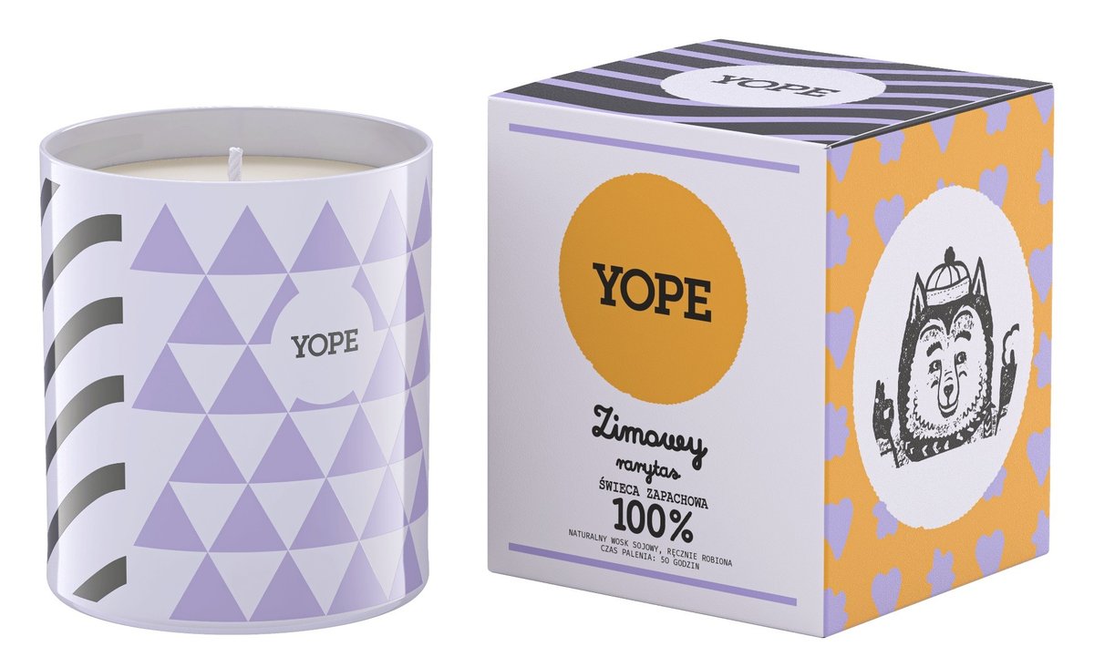 YOPE Świeca zapachowa 100% naturalny wosk sojowy - ZIMOWY RARYTAS 200g