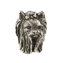 Yorkshire Terrier, York, Jork, Yorkie I  - posrebrzana broszka z psem, elegancki pin, ozdoba klapy marynarki marki Art-Dog