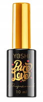 Yoshi, Pure Love Top, Transparentny Top Z Czerwonymi Serduszkami Do Lakierów Hybrydowych, 10ml