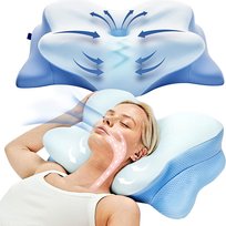 Yulinland®Ergonomiczna Poduszka Ortopedyczna do Szyi, Konturowa Poduszka z Pamięciową Pianką, Poduszka do Spania na Plecach i na Boku, Prezent na Dzień Matki, Prezent dla Mamy, 54 x 36 x 12 cm