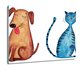z foto osłona na indukcję Kot i pies rysunek 60x52, ArtprintCave - ArtPrintCave