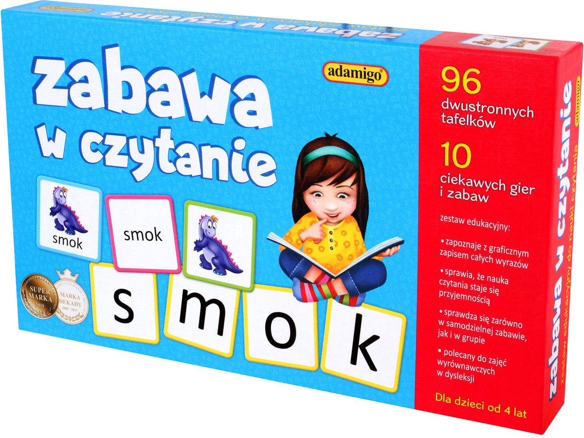 Zabawa w czytanie, zestaw edukacyjny, Adamigo