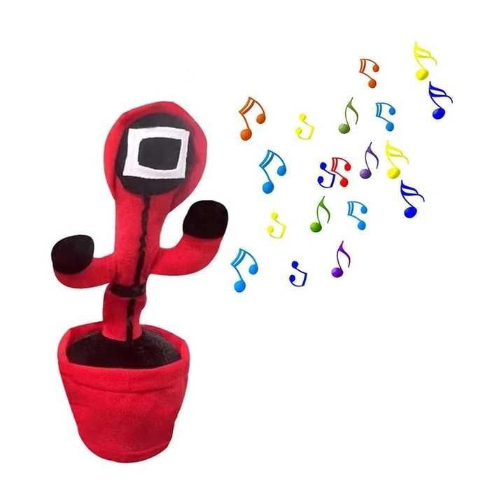 Zdjęcia - Maskotka Zabawka Dla Dzieci - Tańczący I Śpiewający Kaktus Squid Game - Czerwony Kw
