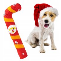 Zabawka Dla Psa Świąteczna Cukierek Gumowa Laska Piszcząca Na Święta