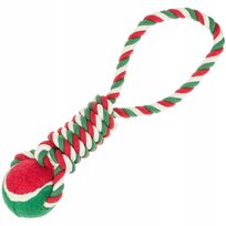 Zabawka Dla Psa Świąteczny Sznur Z Piłką Na Święta