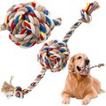 Zabawka Dla Psa Sznurkowa Beżowo-Kolorowa Do Aportowania Gryzienia - NOBLEZA