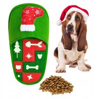Zabawka edukacyjna dla psa ŚWIĄTECZNA duży BUT węchowy na smaczki święta