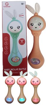 Zabawka Rozwojowa Sensoryczna SobeBear 4w1 dla niemowlaka Gryzak Grzechotka - PakaNiemowlaka