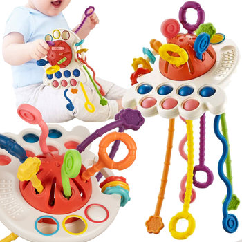 Zabawka Sensoryczna Gryzak Montessori Edukacyjna Grzechotka dla Dzieci 6w1 ISO TRADE - Iso Trade