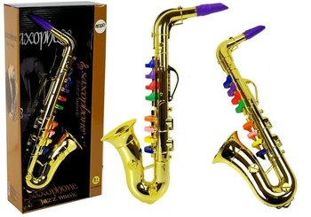 Zabawkowy Saksofon instrument w kolorze złotym - Lean Toys