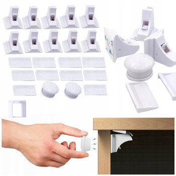 Zabezpieczenie Magnetyczne Blokada Mebli Szafek Blokady Dla Dzieci 10 Szt - Lewer