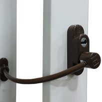 Zabezpieczenie okna na klucz – blokada antywłamaniowa, brązowa