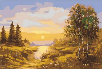 Zachód Słońca Przy Lesie - Malowanie Po Numerach 40 X 30 - ArtOnly