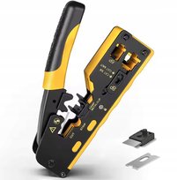 Zaciskarka RJ45 Przelotowa 8P8C Kat. 5E/6/6A/7 z Zapasowymi Nożykami - Wysoka Jakość i Ergonomiczny Uchwyt - Klanet HT-806ER Klanet