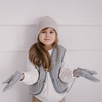 Zaffiro - Rękawiczki dziecięce Wełna premium 5 miesięcy -2 latka Grey-U - Zaffiro