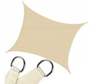 Żagiel Przeciwsłoneczny Zaciemniacz Parasol Ogrodowy 3X4M Beżowy Perfectlife