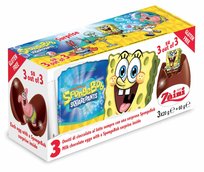 Zaini, czekoladowe jajka z niespodzianką SpongeBob, 3 sztuki Zaini