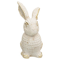 Zając Niski, Wielkanoc, Figurka Dekoracyjna Z Przetarciami, 17,5 cm