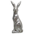Zając Siedzący, Wielkanoc, Figurka Dekoracyjna Srebrna 60 cm&nbsp;-&nbsp;Empik