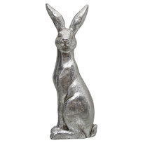 Zając Siedzący, Wielkanoc, Figurka Dekoracyjna Srebrna 60 cm