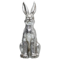 Zając, Wielkanoc, Figurka Dekoracyjna Srebrna, 45 cm