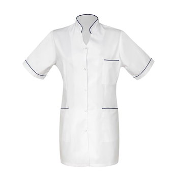 Żakiet medyczny damski, bluza, biały fartuch z lamówką granatową 42 - M&C