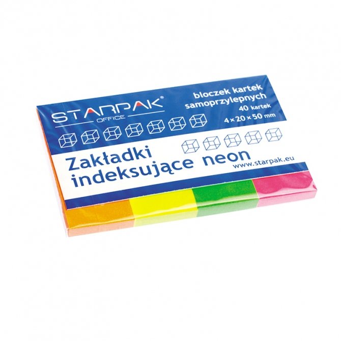 Фото - Стікери й папірці Starpak Zakładki indeksujące, 4 neonowe kolory 